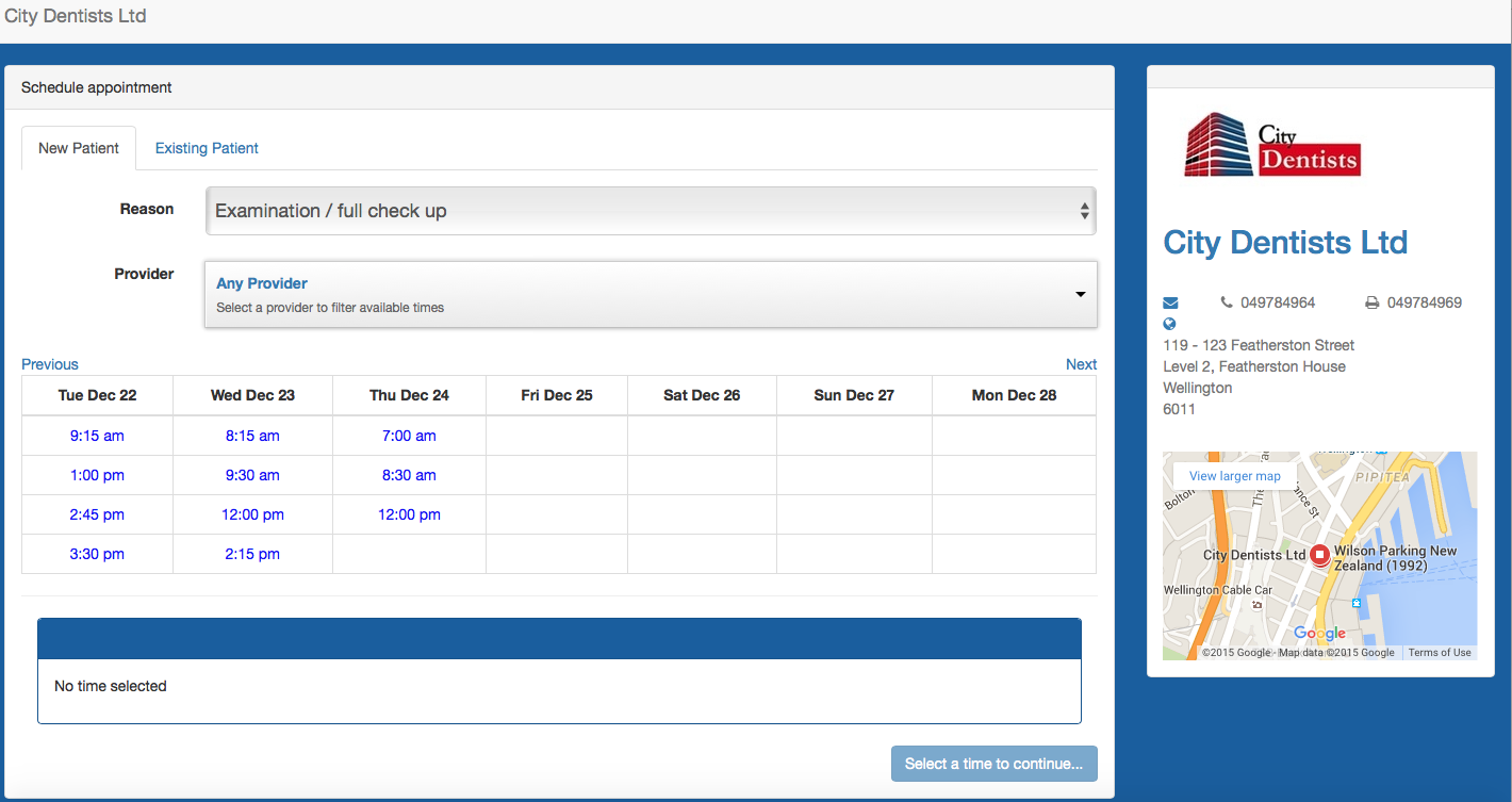 book dentist appointment online